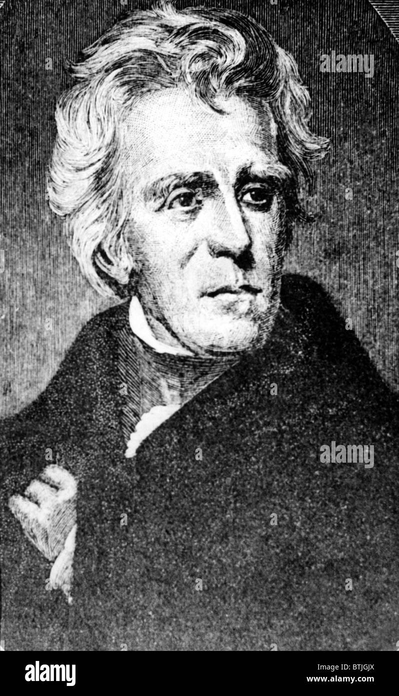 Andrew Jackson (1767-1845) 7e président des États-Unis. Banque D'Images