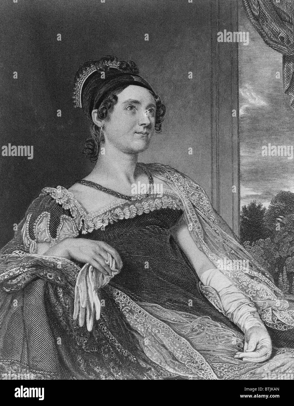 Louisa Catherine Adams ; Mme John Quincy Adams, copie gravée par GF Storm d'une peinture de CR Leslie, ca. 1834-1860/ Banque D'Images