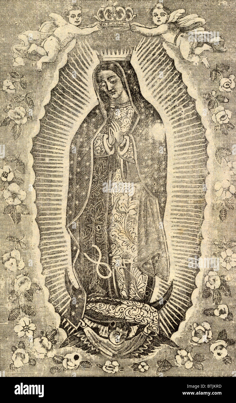 Détail de la Vierge de Guadalupe, intitulé : tristes lamentations, comment il est triste de dire à des événements en détresse, vers 1915. Banque D'Images