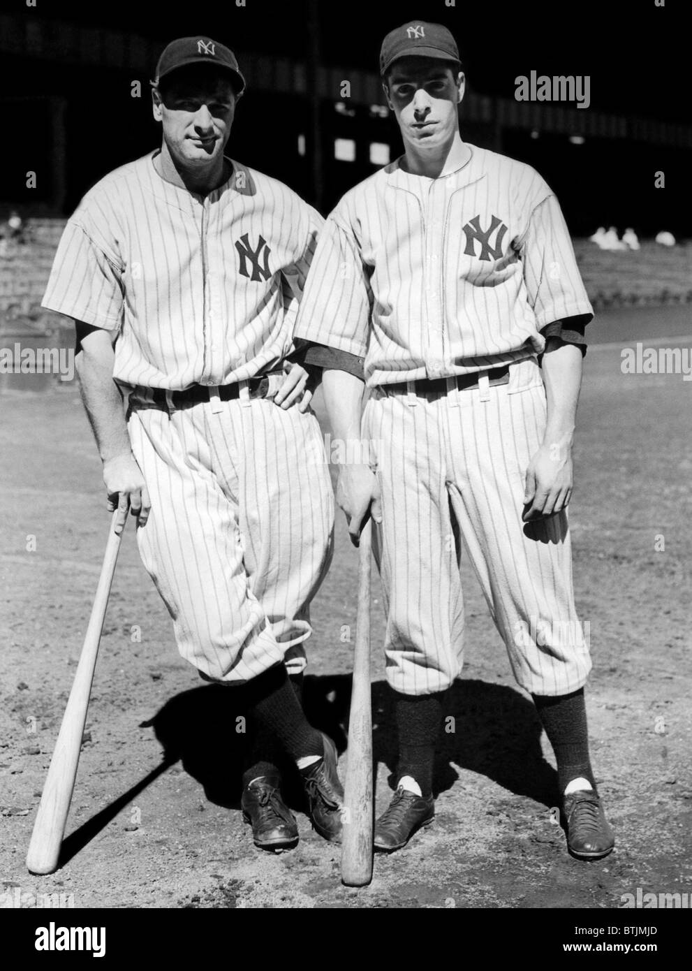 Lou Gehrig et Joe DiMaggio, 1936. Avec la permission de : Archives CSU/Everett Collection Banque D'Images