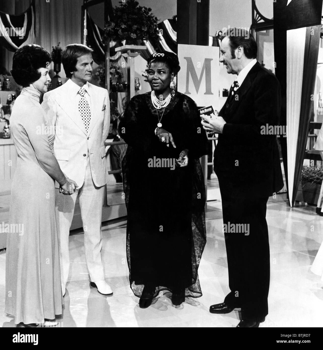 Evelyn Roberts, Pat Boone, Pearl Bailey, Oral Roberts, sur le programme de télévision 'Summer 74', 1974. Banque D'Images