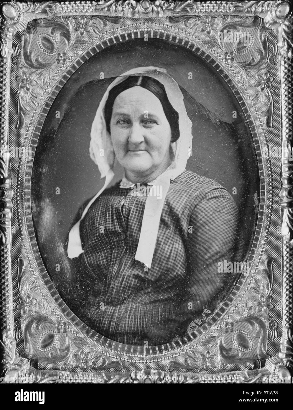 Louisa Van Velsor Whitman (1795-1873) mère de Walt Whitman (1819-1892), poète américain, auteur et journaliste en 1855 portrait au daguerréotype. Banque D'Images