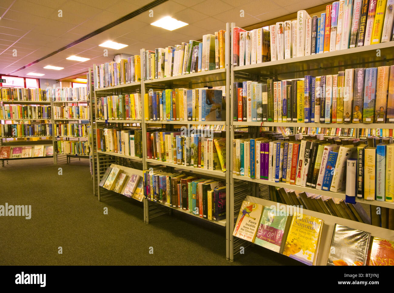 Intérieur d'une bibliothèque publique Banque D'Images