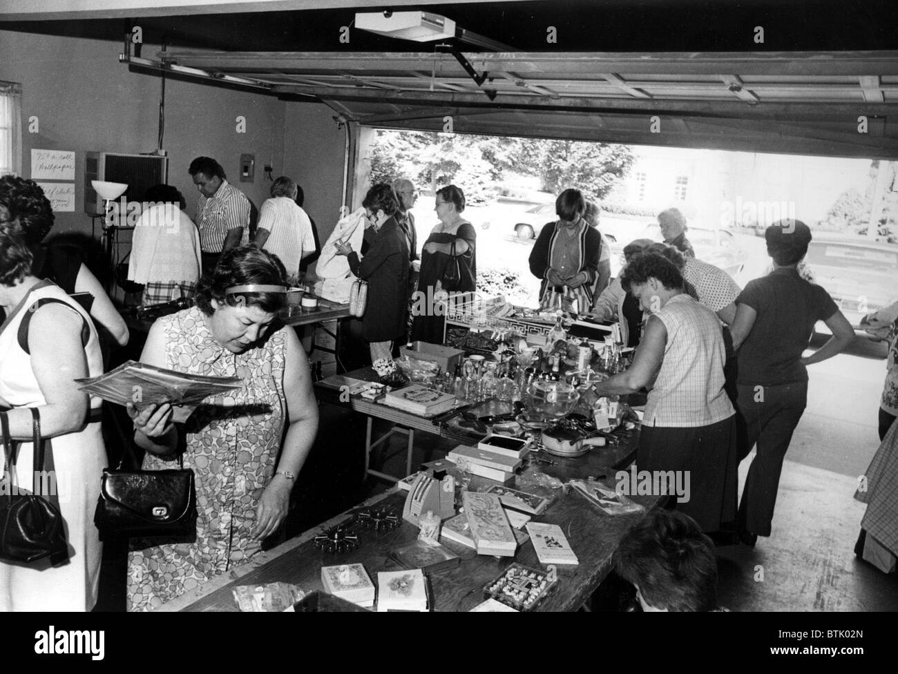 Marché aux puces, Juin, 1973. Banque D'Images