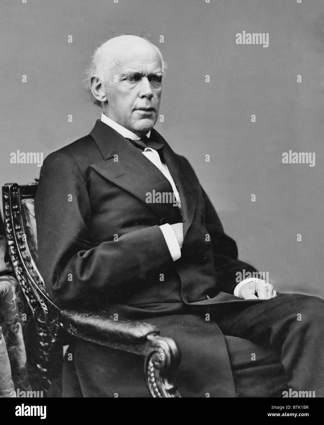 Salmon P. Chase (1808-1873) a été nommé juge en chef de la Cour suprême par Abraham Lincoln en 1864. Même dans cette position, il n'a pas abandonner ses ambitions présidentielles en 1868 et 1872. Banque D'Images