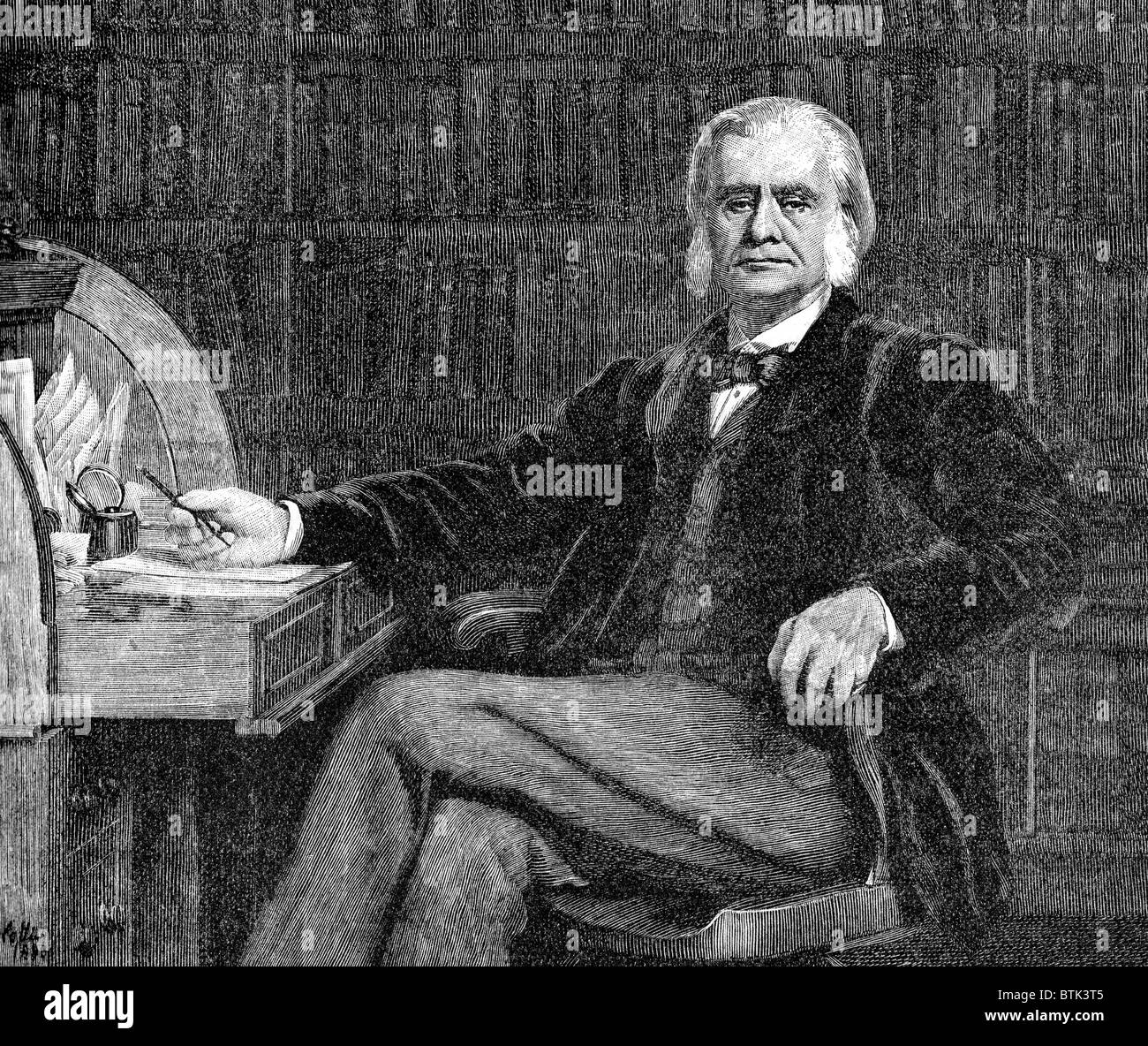 Thomas Henry Huxley (1825 à 1895) Un biologiste anglais connu sous le nom de Darwin's Bulldog pour sa défense de la théorie de l'évolution Banque D'Images