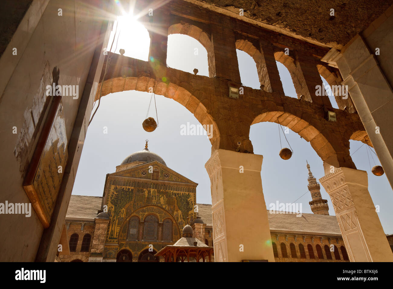 La grande mosquée umayad à Damas, Syrie Banque D'Images