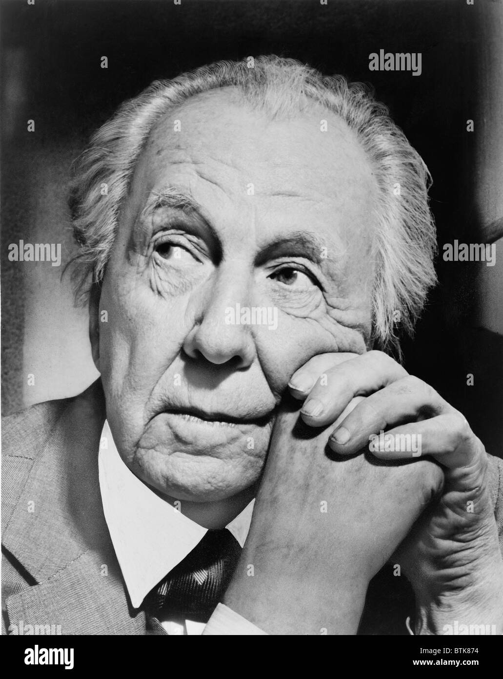 Frank Lloyd Wright (1867-1959), architecte américain le plus important de la fin du xixe et de la première moitié du 20e siècle. 1954. Banque D'Images