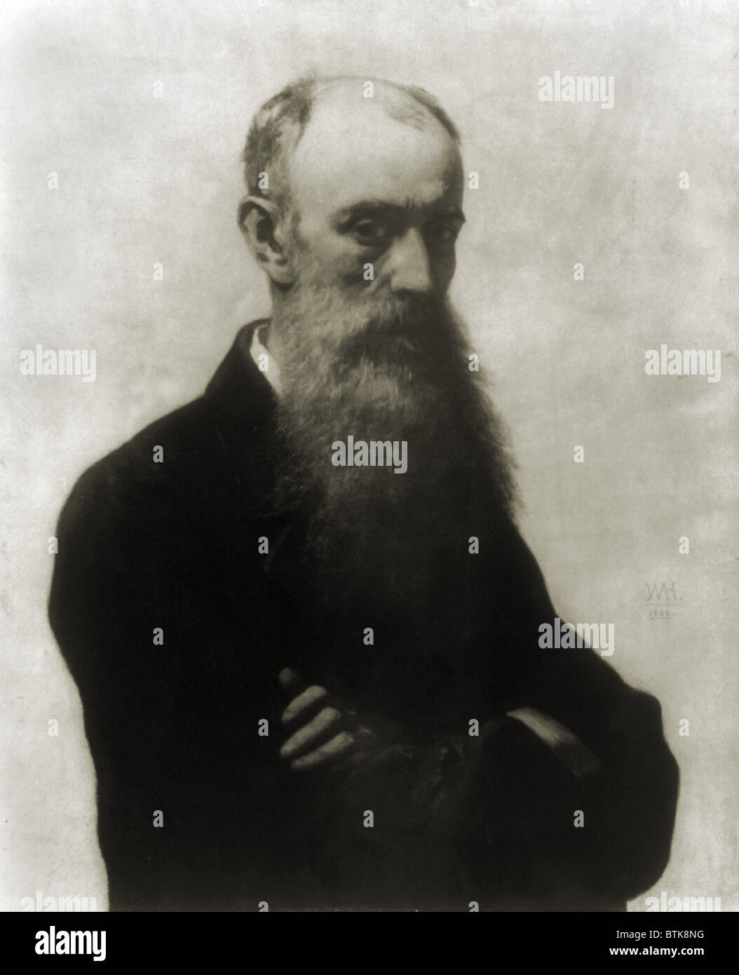 William Morris Hunt (1824-1879), peintre américain, a fait ses études en France, et influencé par Corot et les Barbizons. À son retour aux États-Unis, il s'est séparé de l'Hudson River School, à l'aide de pinceau, plus libre, plus atmosphérique et moins définies formes. Ca. 1870. Banque D'Images