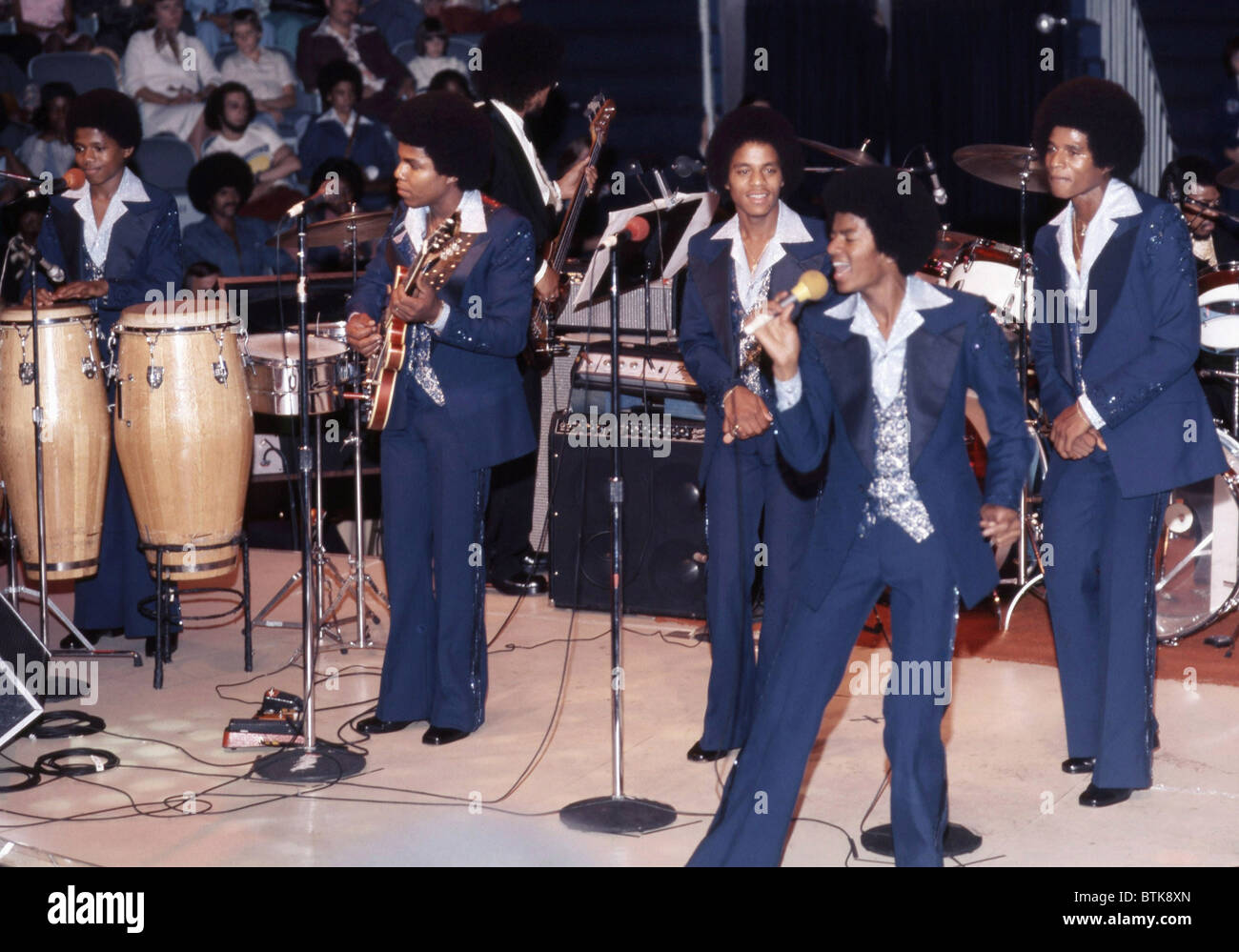 Exclusif à EVERETT - JAMAIS Publié : Jackson Five, de gauche à droite : Randy Jackson, Tito Jackson, Marlon Jackson, Michael Banque D'Images