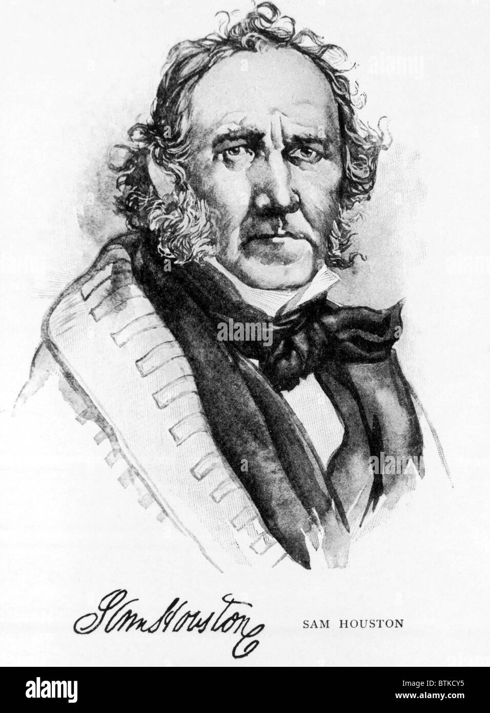 Samuel Houston, (1793-1863), héros de la frontière américaine du Texas et homme d'État. Banque D'Images