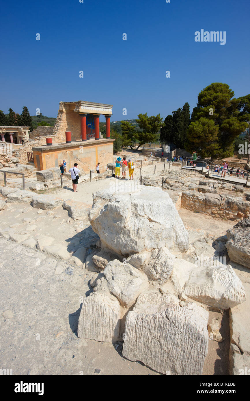 Ruines du nord du Propylaeum du palais de Knossos. Crète, Grèce. Banque D'Images