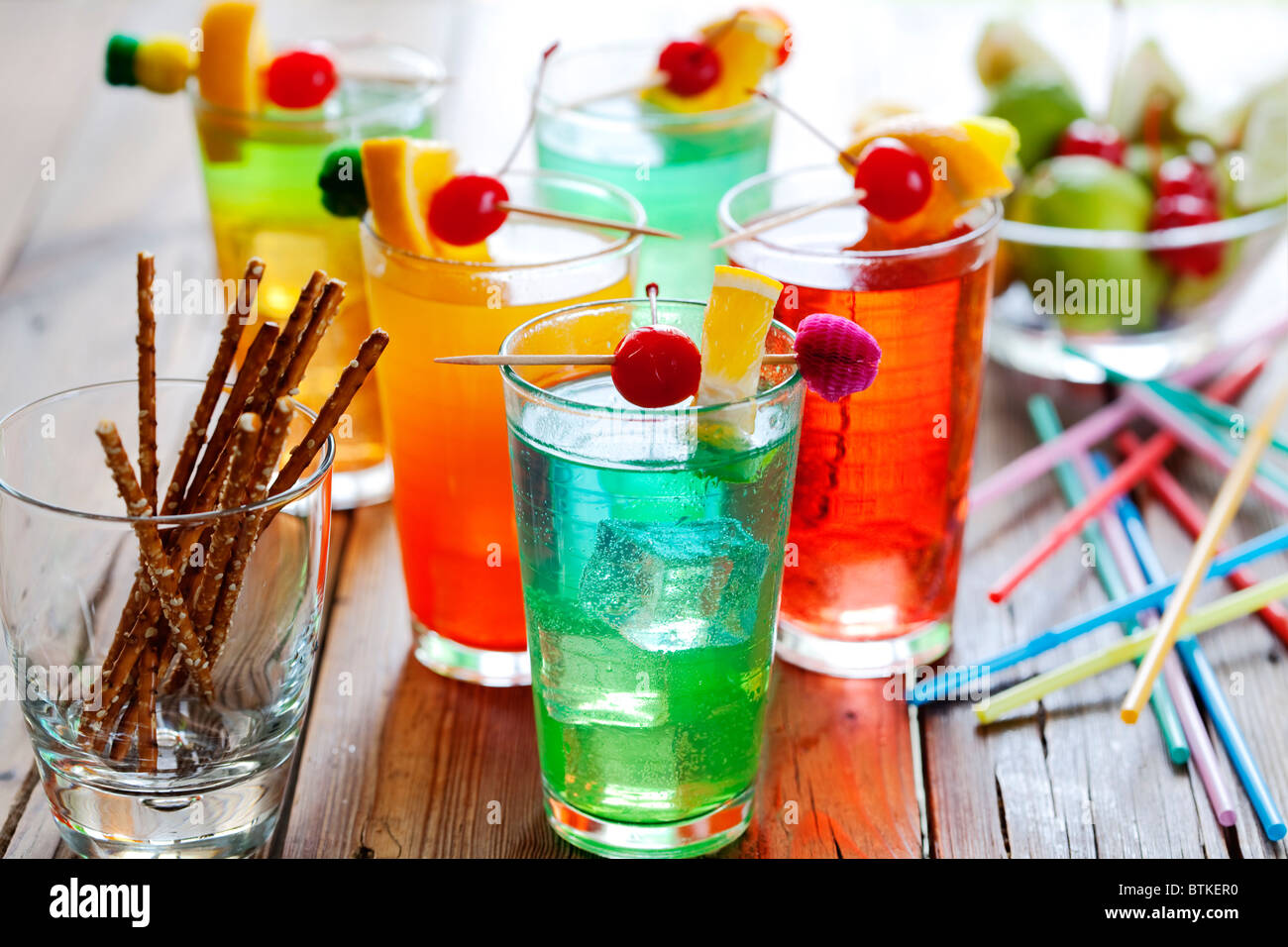 Des cocktails colorés Banque D'Images