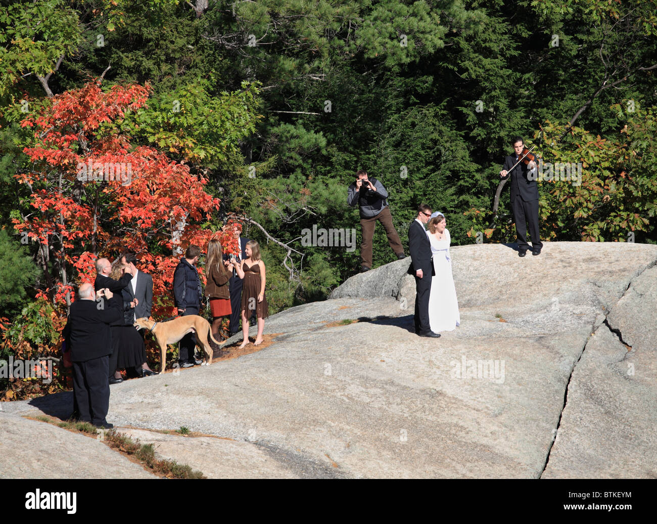 Une fête de mariage sur Cathédrale Ledge Banque D'Images