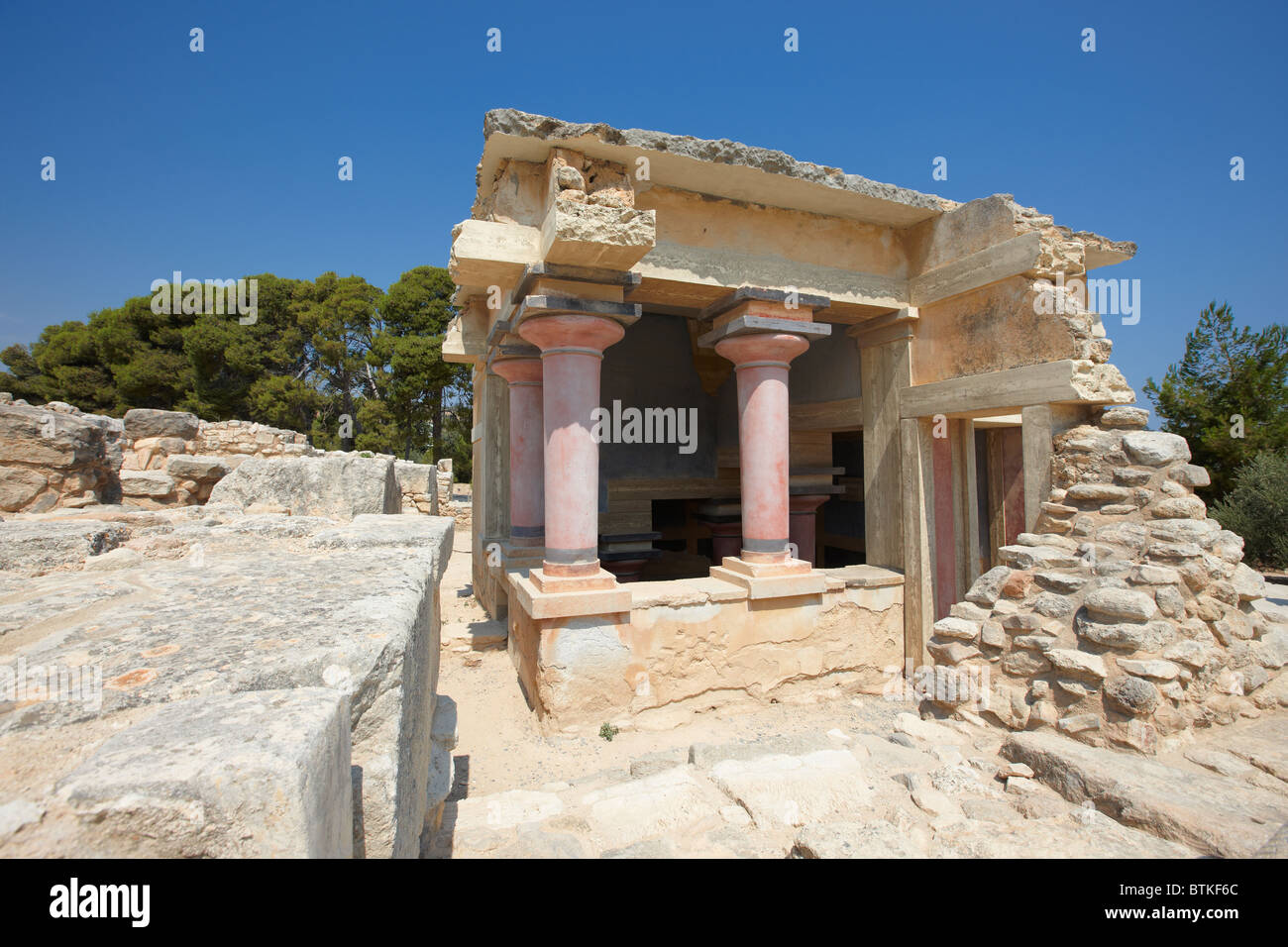 Le Nord du bassin Lustral. Palais de Knossos, Crète, Grèce. Banque D'Images