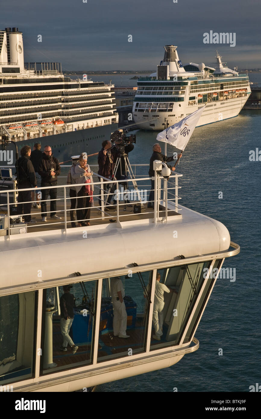 L'Azura bateau tournage port venise lever du soleil Banque D'Images