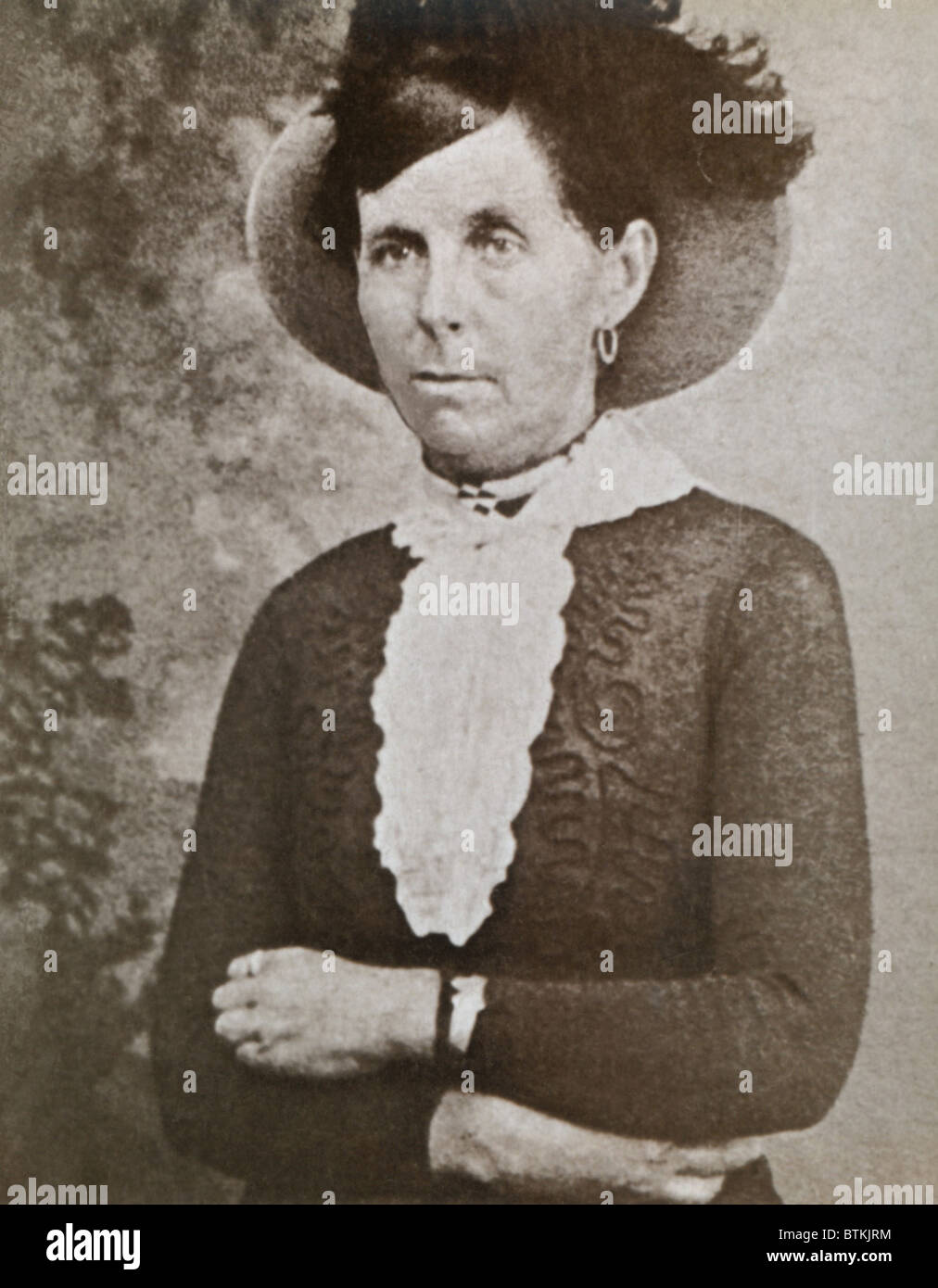 Belle Starr (1848-1889), un western outlaw était née Myra Maybelle Shirley. En 1880, elle a épousé un Indien cherokee nommé Sam Starr, qui a été tué dans un duel d'armes à feu en 1886. Gene Tierney a joué dans le film de 1941, BELLE STARR. Banque D'Images