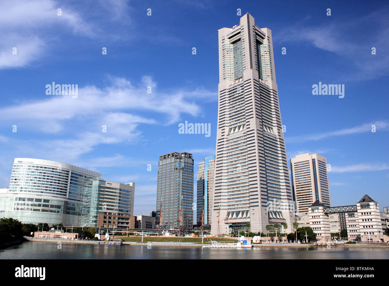 Vue de Minato Mira 21 district et le Japon Yokohama Landmark Tower Banque D'Images