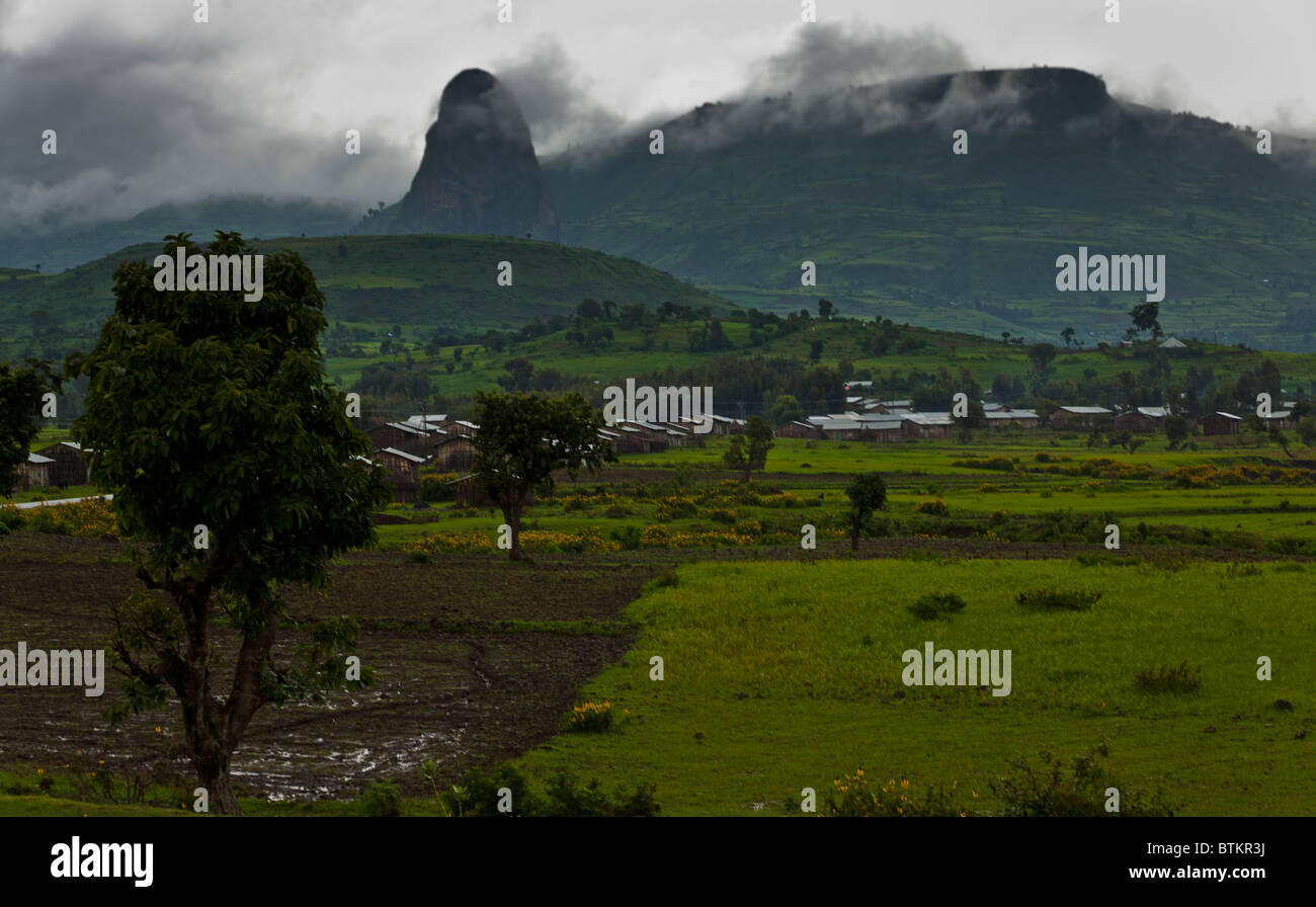 Collines dans le Nord de l'Ethiopie Banque D'Images