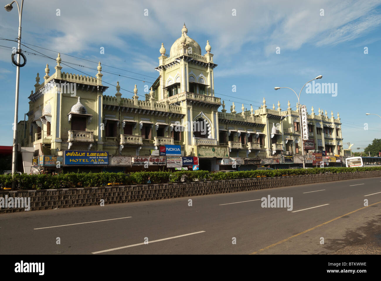 Siddique Sarai Choultry, architecture Mauresque révélant où Indo-Saracenic avait ses racines. ;Chennai Madras, Tamil Nadu. Banque D'Images