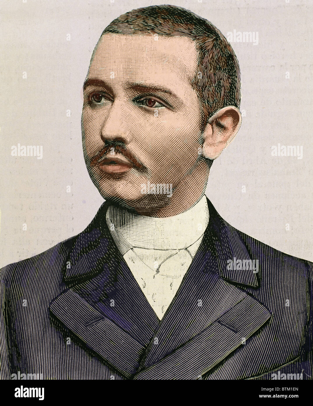 Abbas II d'Égypte (1874-1944). Dernière Khédive d'Egypte et le Soudan (1892-1914). La gravure. De couleur. Banque D'Images