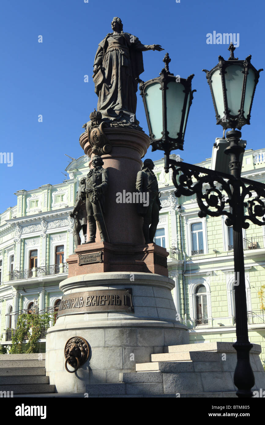 Monument à l'impératrice Catherine II à Odessa, Ukraine Banque D'Images