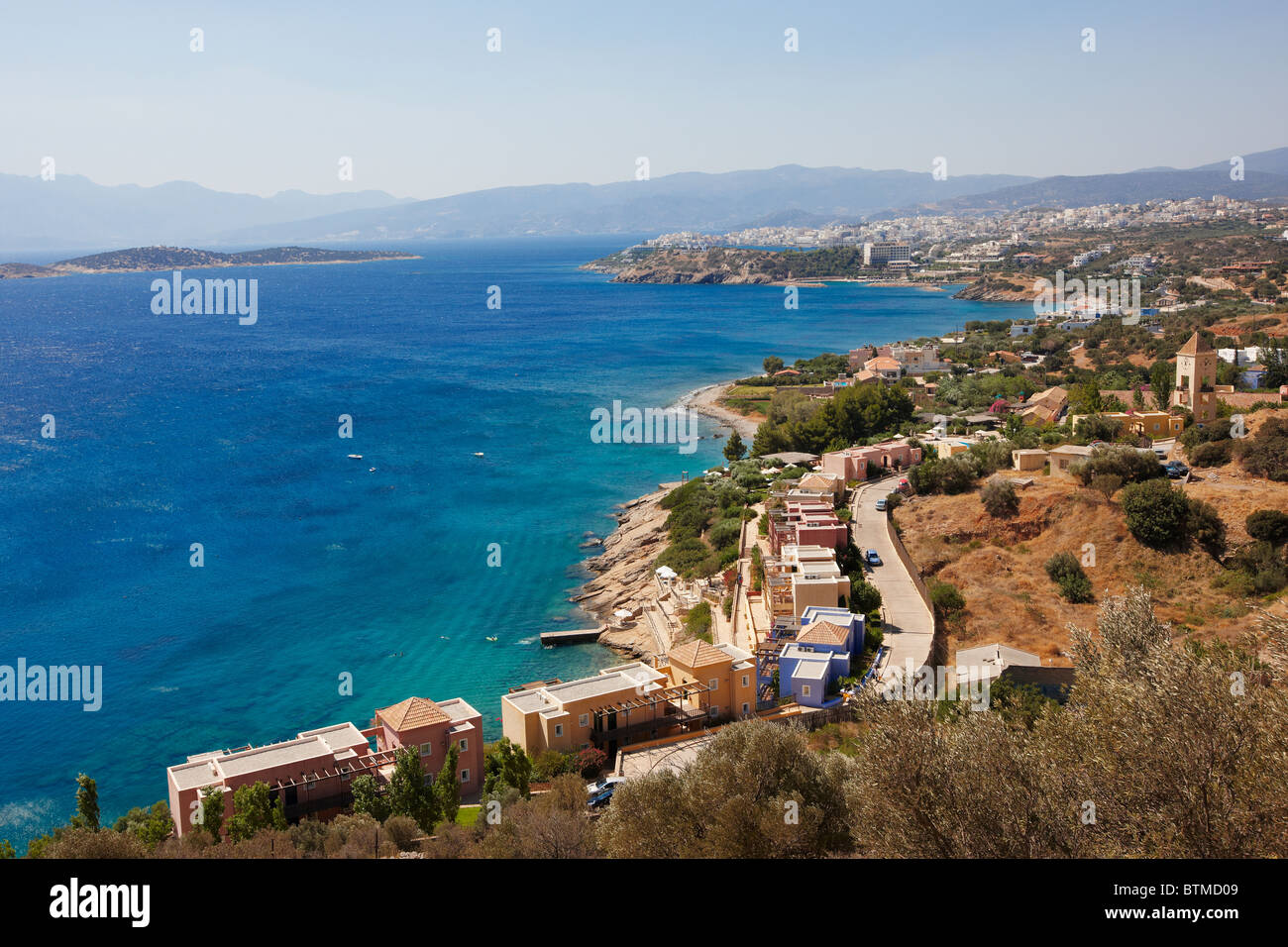 Golfe de Mirabello près de Agios Nikolaos. Crète, Grèce. Banque D'Images