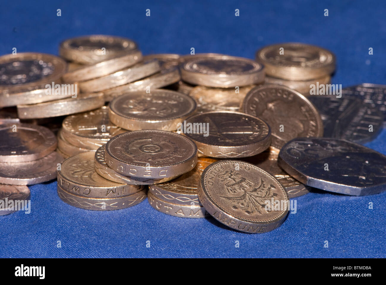 Photos du Royaume-uni monnaie, monnaies et billets Banque D'Images