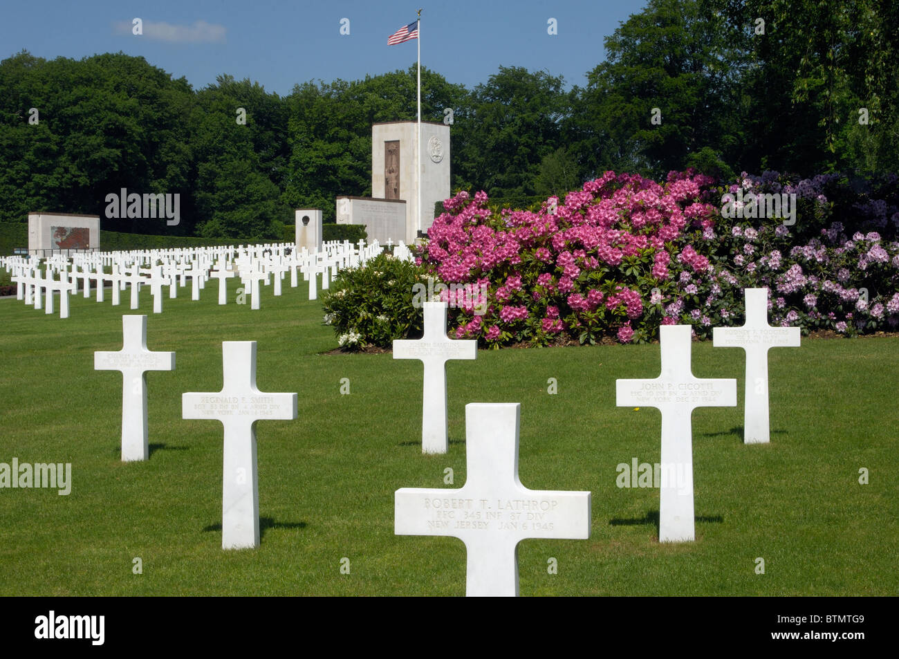 Cimetière militaire américain Luxemburg-Hamm Banque D'Images