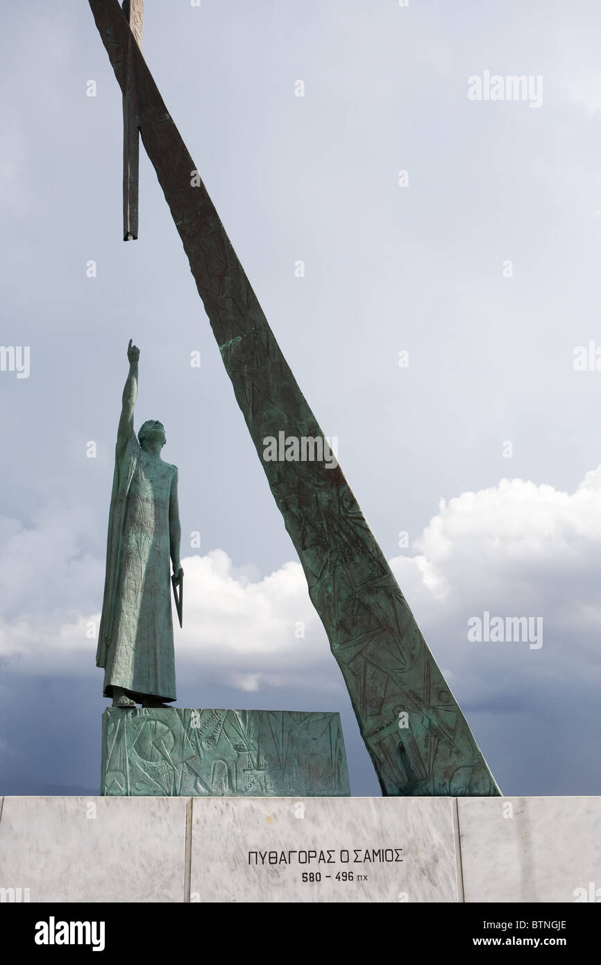 Statue de Samos Pythagore Banque D'Images