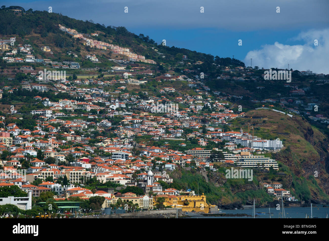 Vue panoramique du vieux Funchal Madeira Portugal Banque D'Images