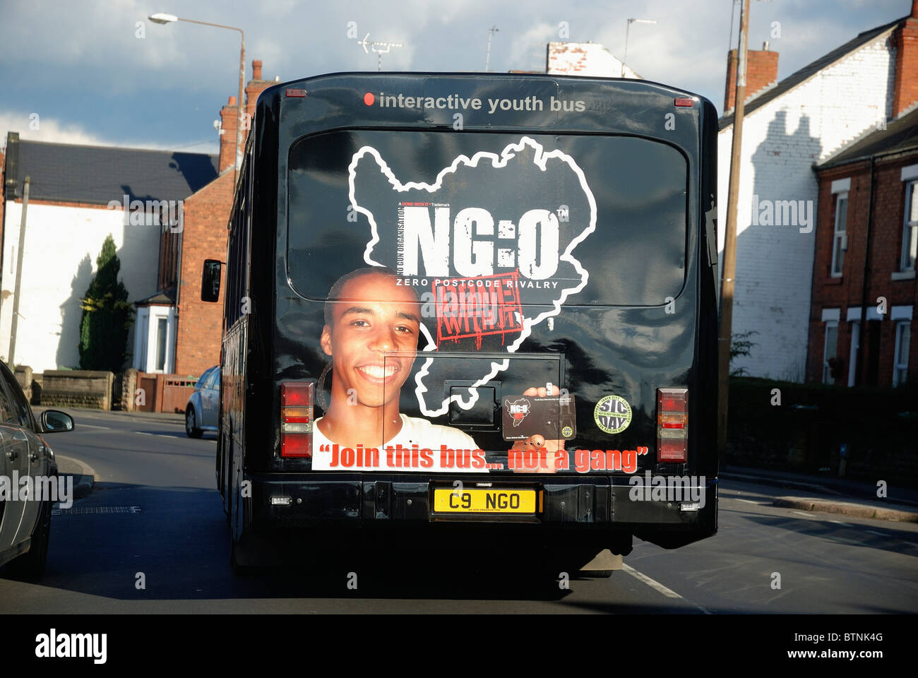 Bus interactif pour les jeunes ONG Nottingham England uk Banque D'Images