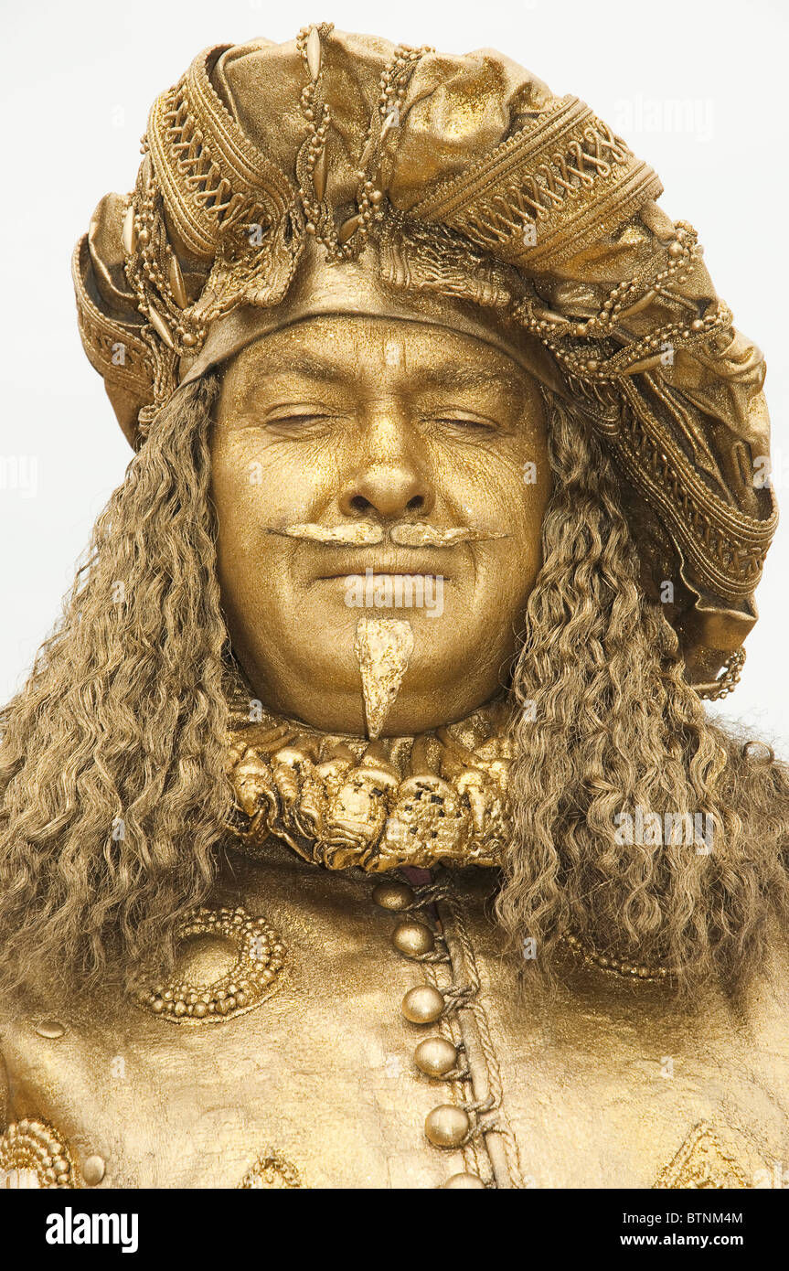 L'artiste peint d'or Statue de rue Banque D'Images