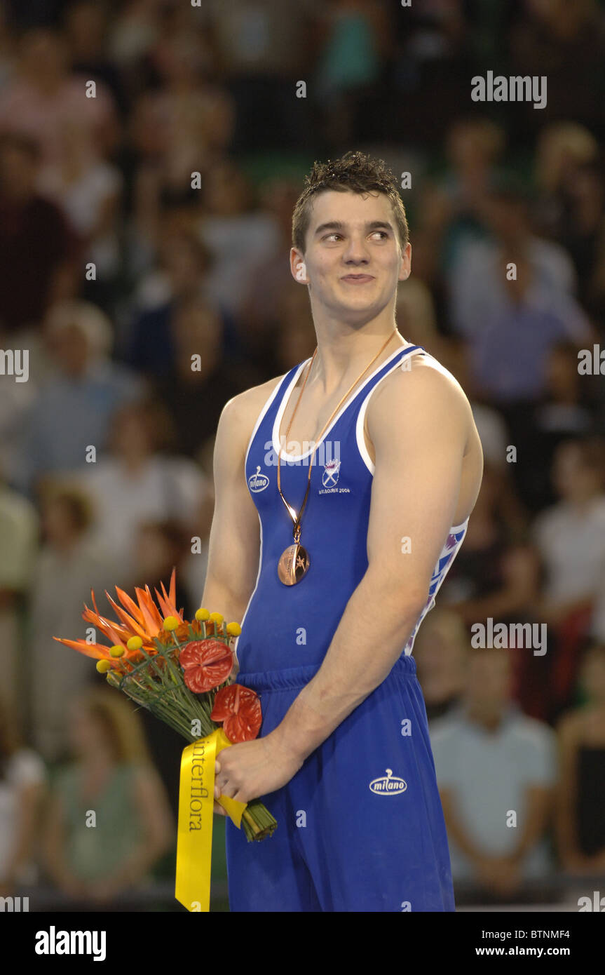 Gymnaste Adam Cox remporte le bronze aux Jeux du Commonwealth de Melbourne, Australie Banque D'Images
