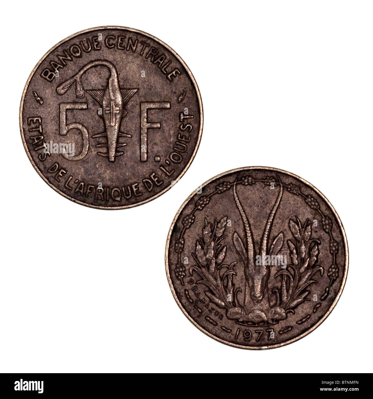 Franc CFA d'Afrique de l'Ouest Banque D'Images