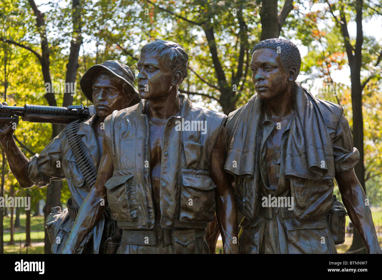 Washington DC - Sep 2009 - Trois soldats statue au Vietnam Veterans Memorial à Washington DC Banque D'Images