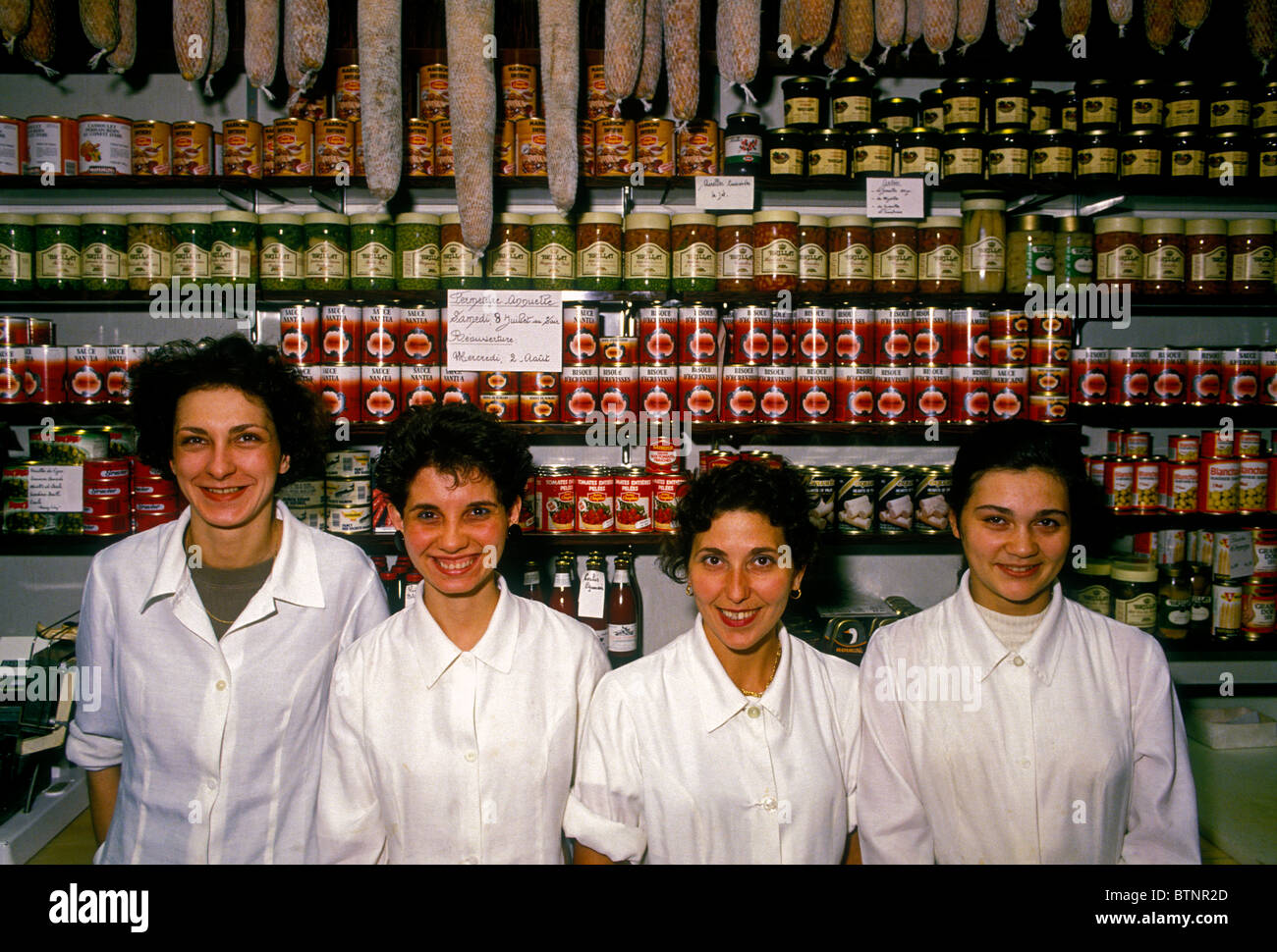 Les femmes françaises, des employés, des travailleurs, de la Charcuterie de Latour, ville de Lyon, Rhône-Alpes, France Banque D'Images