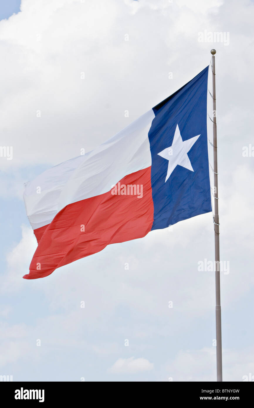 De brandir le drapeau de l'état du Texas dans Breeze Banque D'Images