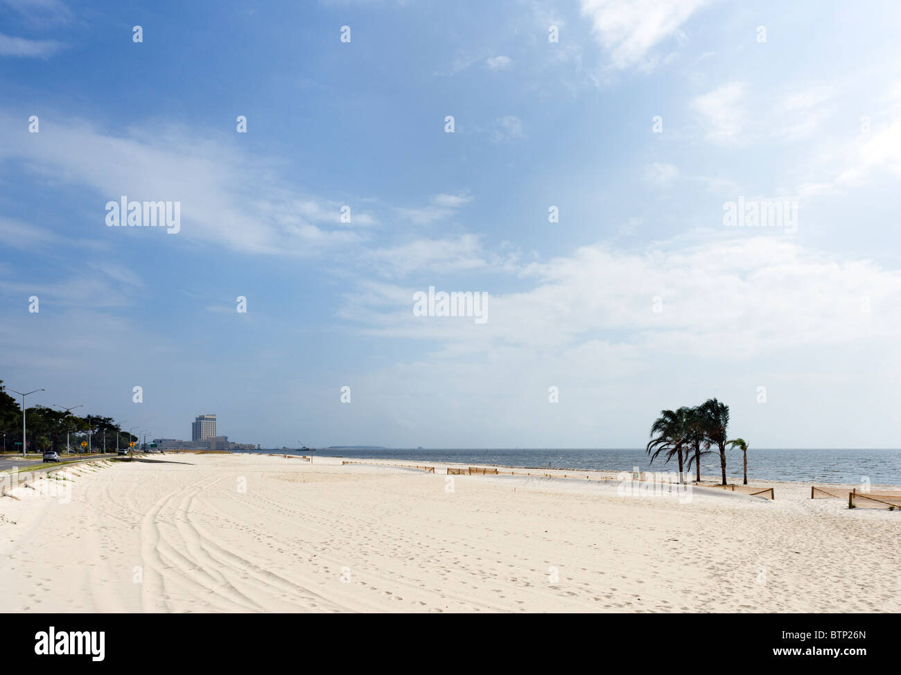 Plage de Biloxi, la Côte du Golfe, Mississippi, États-Unis Banque D'Images