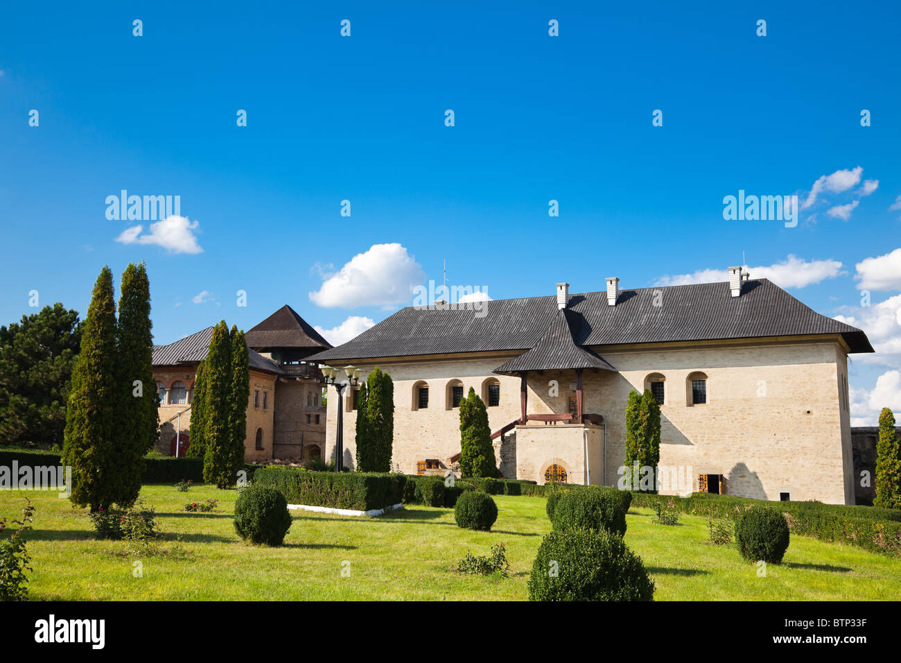 Dortoirs à la monastère Cetatuia à Iasi, Roumanie. Banque D'Images