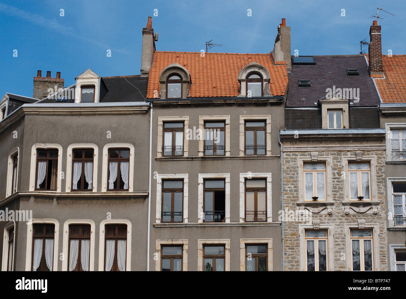 France, Nord Pas de Calais, Boulognes-sur-Mer, la façade de l'immeuble Banque D'Images
