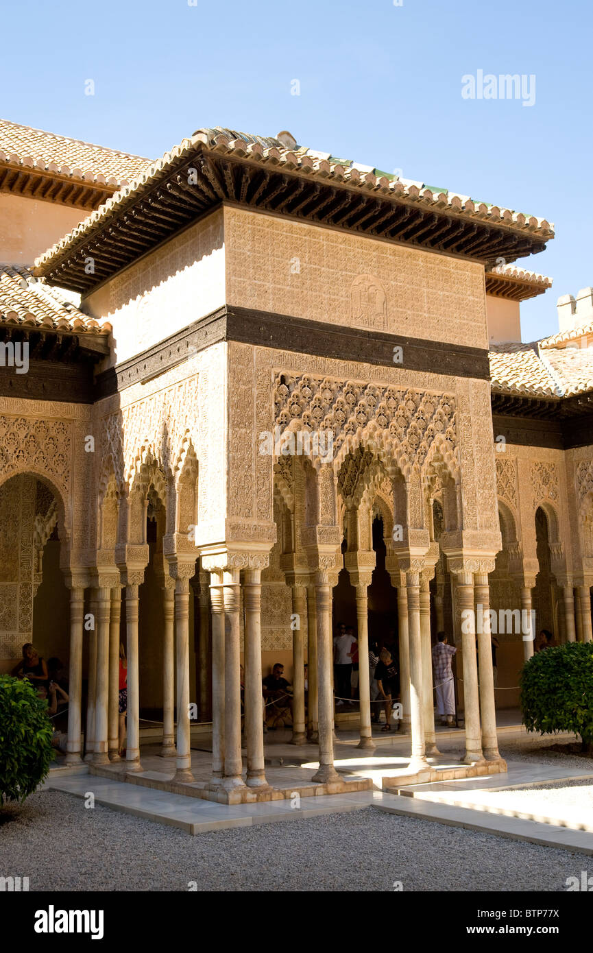 Palais de l'Alhambra, Détail, Grenade, Andalousie, Espagne Banque D'Images