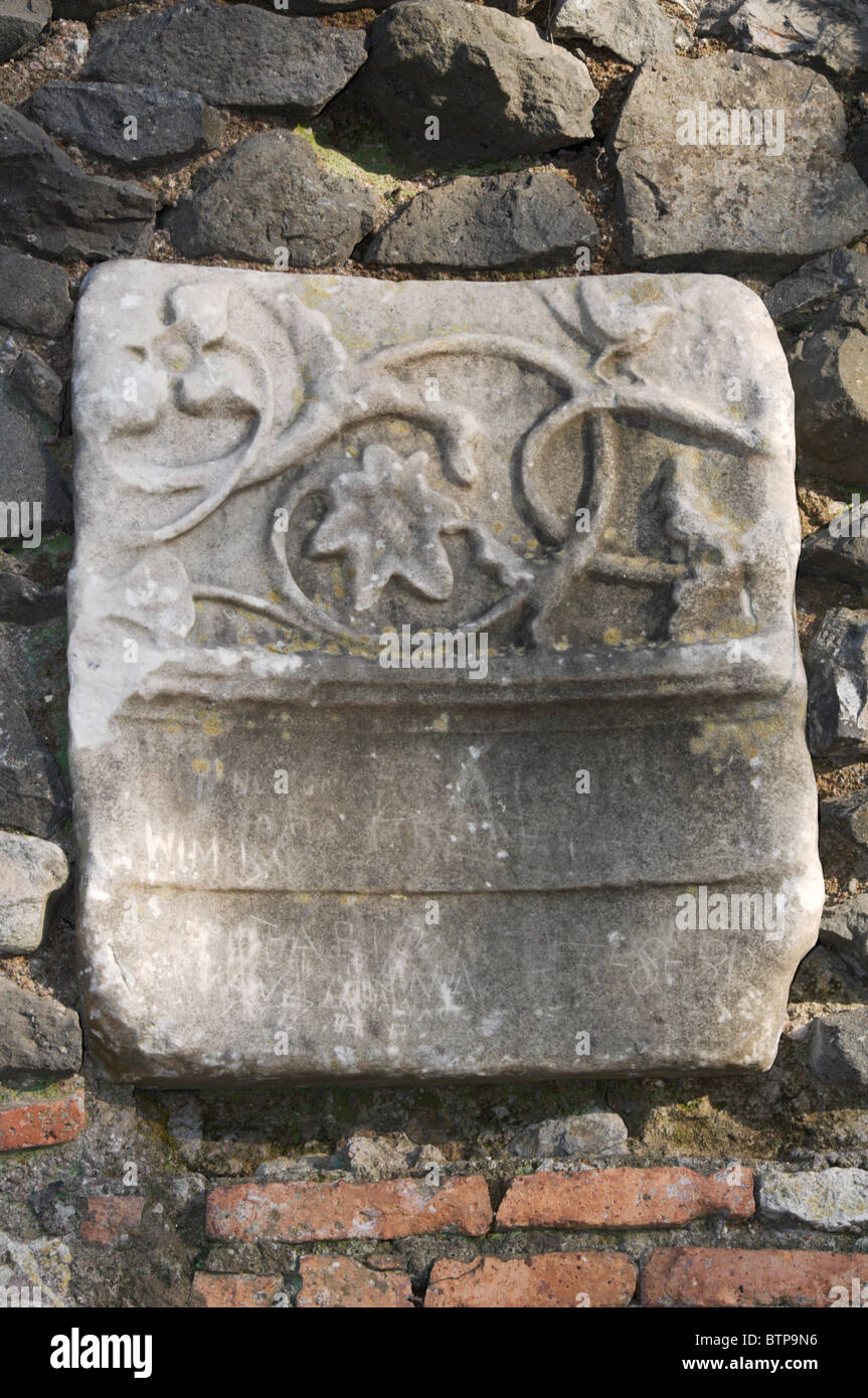 Via Appia Antica (Appia) décoration tombe close-up Banque D'Images