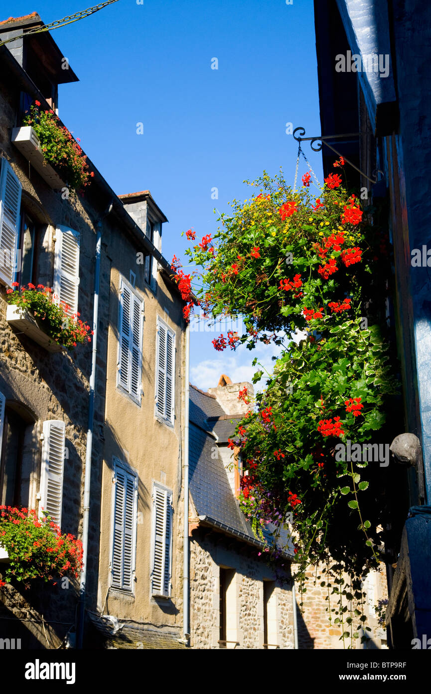 Les bâtiments, Dinan, Bretagne, France Banque D'Images