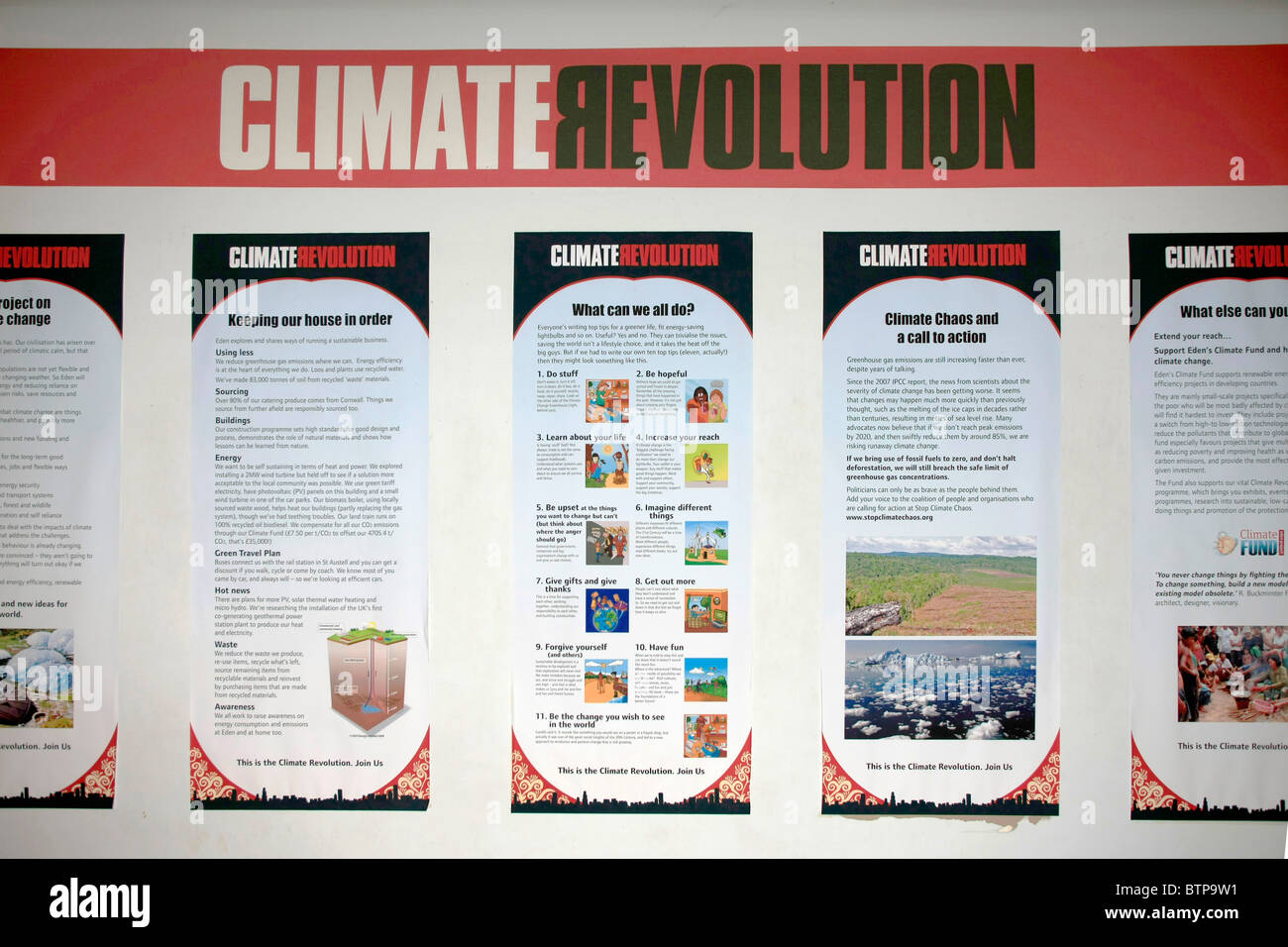 Révolution climatique cartes murales pour une vie plus verte où vous et le monde sont en meilleure santé Banque D'Images