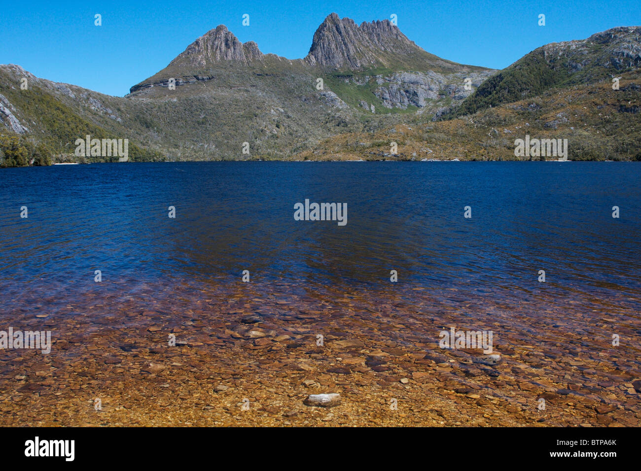 L'Australie, la Tasmanie, le Centre Nord-Ouest, berceau Mountain-Lake St Claire Zone du patrimoine mondial, Cradle Mountain et Dove Lake Banque D'Images