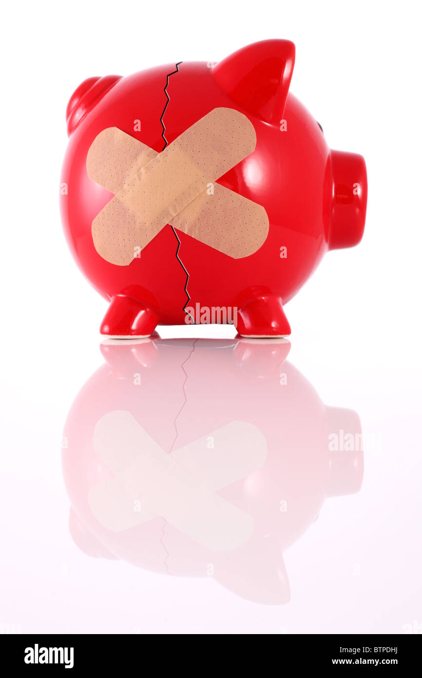 Broken piggy bank Banque D'Images