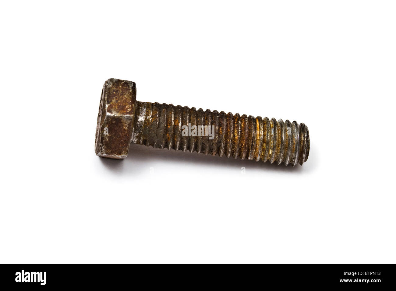 Vis rouillées isolé sur fond blanc Banque D'Images