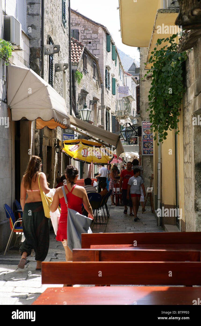 La rue principale de la vieille ville de Dubrovnik, Croatie Banque D'Images