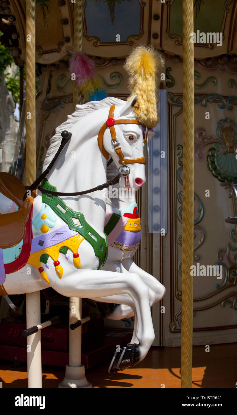 Fairground carousel ride Cannes France Banque D'Images